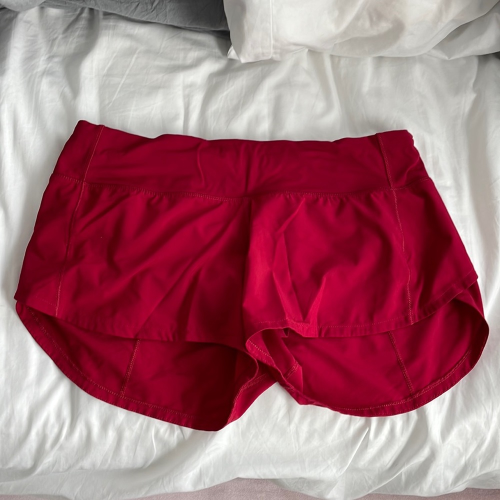 Red lululemon shorts